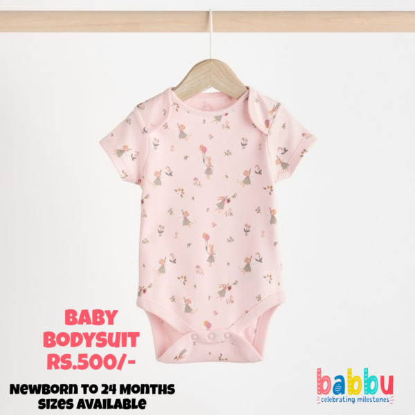 Bodysuit 9-12 Months - Light Pink with Small Print