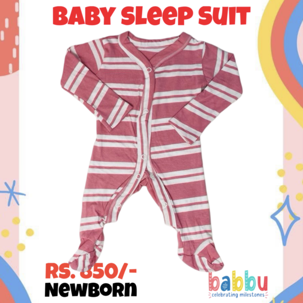 Sleep suits Newborn - Brushed Red Stripes