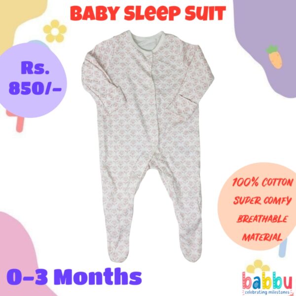 Sleep suits 0-3 Months - Pink Turnips