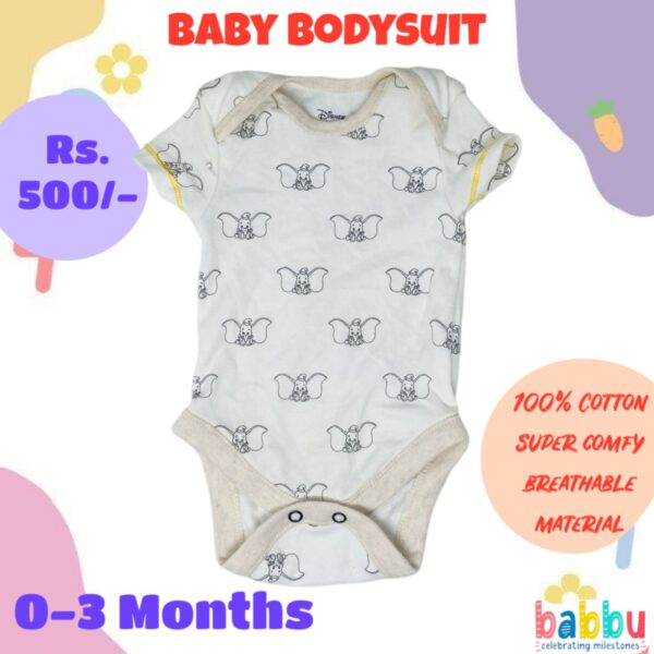 Bodysuits 0-3 Months - Dumbo Small Print