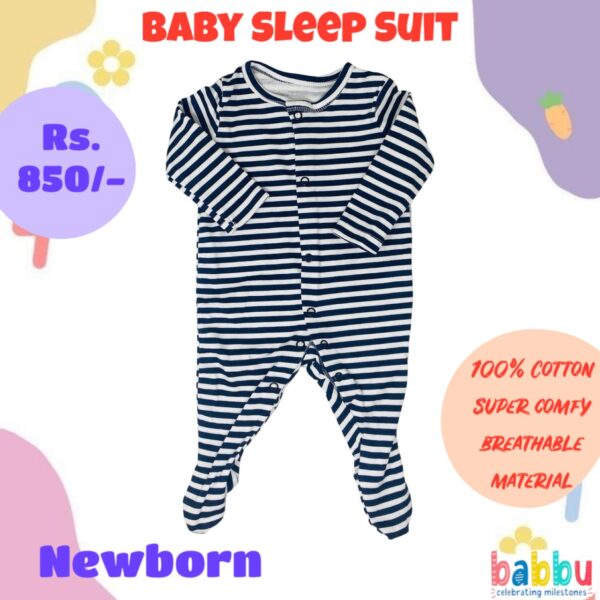 Sleep suits Newborn - White and Black Stripes