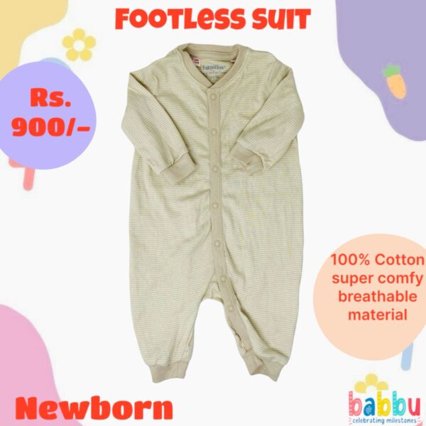 Footless Suit Newborn - Brown Stripes