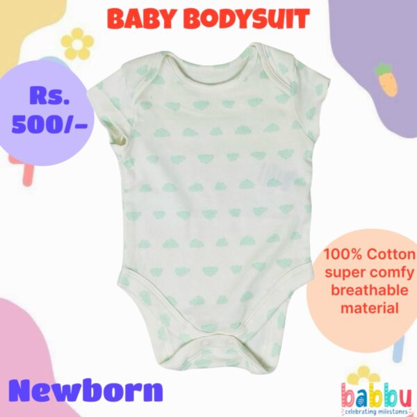 Bodysuits Newborn - Green Clouds