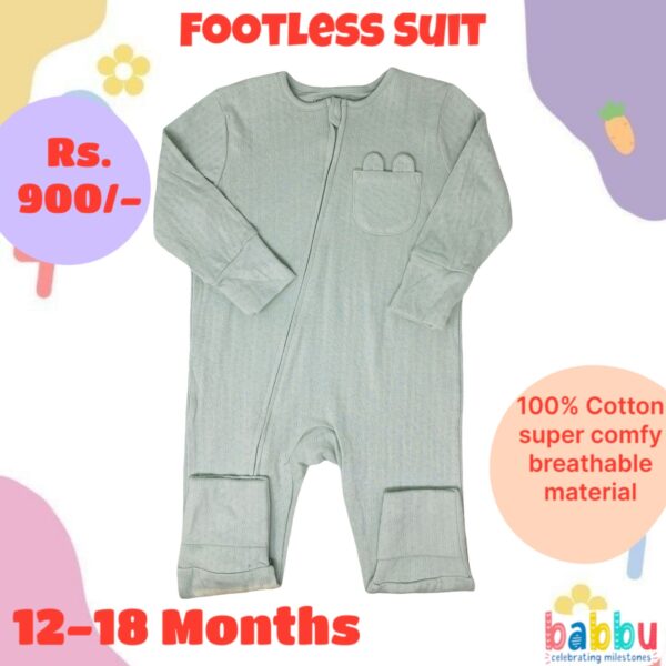 Footless Suit 12-18 Months - Teal with Zipper