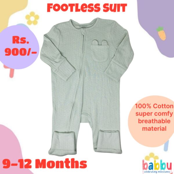 Footless Suit 9-12 Months - Teal with Zipper